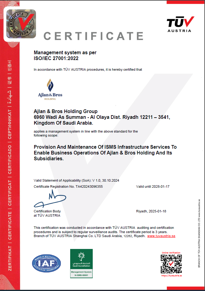 ISO 27001 Certificate